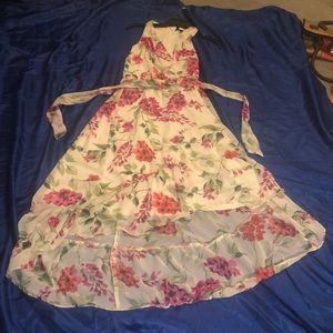 Beautiful Sleeveless High Low Print Dress